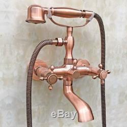 Antique Red Copper Bathroom Bath tub Faucet Mixer Tap Set With Hand Shower Ptf803