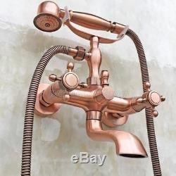 Antique Red Copper Bathroom Bath tub Faucet Mixer Tap Set With Hand Shower Ptf803