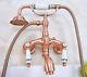 Antique Red Copper Clawfoot Bath Tub Faucet Tap Withhand Shower Wall Mount Ena312