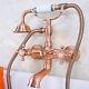 Antique Red Copper Clawfoot Bath Tub Faucet Tap Withhand Shower Wall Mount Ena341