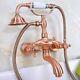 Antique Red Copper Clawfoot Bath Tub Faucet With Handshower Wall Mount Zna322