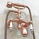 Antique Red Copper Clawfoot Bath Tub Faucet With Handshower Wall Mount Etf802