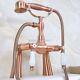 Antique Red Copper Deck Mount Clawfoot Bath Tub Faucet With Hand Shower Yna169