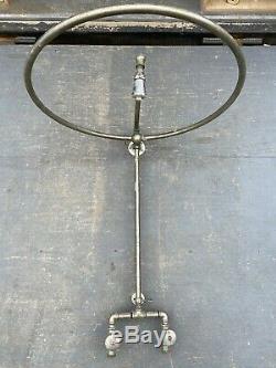 Antique Shower Head Ring Faucet Valve Mixer Nickel Brass Vtg Bathtub