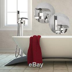 Artiqua Freestanding Tub Filler Bath Faucet Brushed Nickel With Handheld Shower