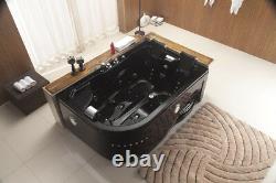 BLACK Two 2 Person Whirlpool Hot Tub Jacuzzi Massage Bathtub Hydrotherapy Jets