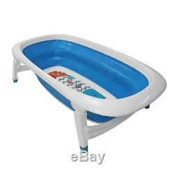 Baby Bath Time Foldable Splash & Play Blue Elephant Design Transportable Tub