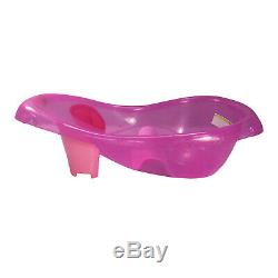 Baby Bath Time Splash&Play Pink Bath Tub With Support Sling & FREE Rinser+Bottle