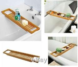 Bamboo Over Bath Rack Tidy Bathroom Storage Stand Tray Bathtub Shower Caddy New