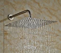 Bath 3-way Mixer 12 Rainfall Shower Tub Spout with Hand Sprayer Brushed Nickel