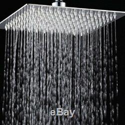 Bath 3-way Mixer 12 in Rainfall Shower Set Tub Spout Tap + Handheld Spray Chrome