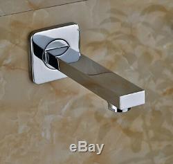 Bath 3-way Mixer 12 in Rainfall Shower Set Tub Spout Tap + Handheld Spray Chrome