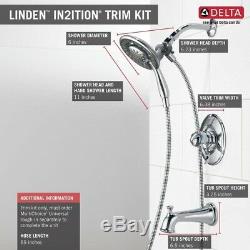 Bath Champagne Bronze 1-Handle Tub Shower Faucet Trim Kit Delta Linden In2ition