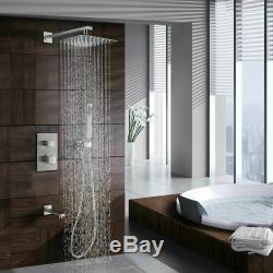 Bath Shower Faucet Set Tub Spout Bathroom and 10 inch Square Rain Shower Head