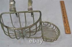 Bath tub/wall mount double basket nickle/brass Edwardian original antique best