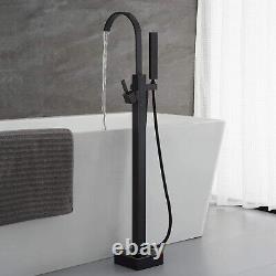 Bathroom Bathtub Faucet Floor Mounted Freestanding Tub Filler Oil Rubber Bronze