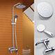 Bathroom Chrome 8 Round Shower Faucet Set Wall Mounted Mixer Tap Withtub Spout