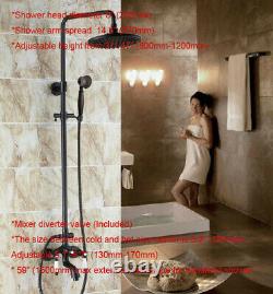 Bathroom Tub Faucet Set Handheld/Rainfall Shower Faucet Kit Black Brass 2rs404