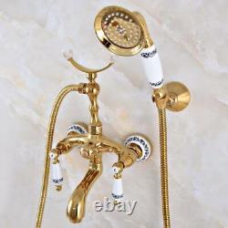 Bathtub Faucet Wall Mounted Clawfoot Bath Tub Faucet with Handheld Spray Shower