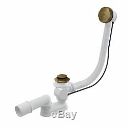 Bathtub Flexible Overflow Pipe Waste Drain Trap with Antique Brass Endings