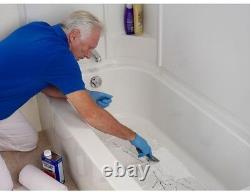 Bathtub Floor Repair Inlay Kit 16 in. X 36 in. Fix Cracked Leaky Bathtub White