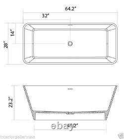 Bathtub Freestanding Solid Surface Bathtub -Modern Soaking Tub- Lurisia II 65