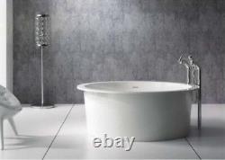 Bathtub Freestanding Solid Surface Bathtub Modern Soaking Tub Pomezia- 60