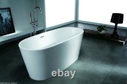 Bathtub Freestanding- Solid Surface Bathtub- Modern Soaking Tub- Premiero 61