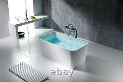Bathtub Freestanding Solid Surface Bathtub Modern Soaking Tub Rennes 59