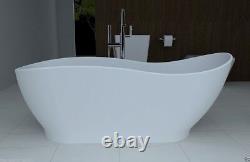 Bathtub Freestanding Solid Surface Bathtub Modern Soaking Tub Salerno 69