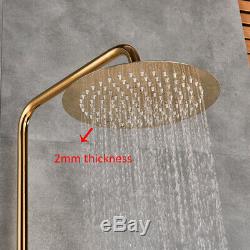 Bathtub Tap Shower Faucet Set Gold 8 Ultra-thin Rain Head Wall Mount Bathroom