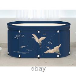 Bathtub Water Tub Folding Indoor Outdoor Portable Adult Spa Bath Bucket Blue