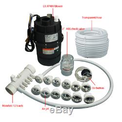 Bathtub system, air blower and jet manifold, hose for spa hot tub and whirlpool
