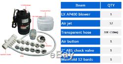 Bathtub system, air blower and jet manifold, hose for spa hot tub and whirlpool