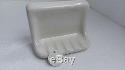 Beige Ceramic Soap Dish Tray Biscuit Linen Classic Color 346 Shower Tub Vintage