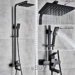 Black Bathroom Bathtub Shower Faucet Rainfall Hand Shower Tub Filler Mixer Tap