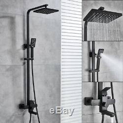 Black Bathroom Bathtub Shower Faucet Rainfall Hand Shower Tub Filler Mixer Tap