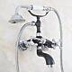 Black & Chrome Brass Bath Claw Foot Tub Faucet / Filler With Hand Shower Sna603
