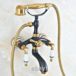 Black Gold Brass Bathroom Claw foot Tub Faucet / Filler With Hand Shower Gna441