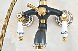 Black Gold Brass Bathroom Claw foot Tub Faucet / Filler With Hand Shower Gna441