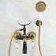 Black Gold Brass Clawfoot Bath Tub Faucet With Hand Shower Mixer Tap Wall Mount