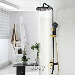 Black&Gold Shower Faucet Head Bathroom Rainfall Adjust Tub Mixer Hand Spray Sets
