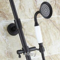 Black Oil Rubbed Brass Bathroom Rain Shower Faucet Set Bath Tub Mixer Tap 2hg144