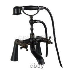 Black Oil Rubbed Brass Clawfoot Bath Tub Faucet withHand Shower Deck Mount Ehg016