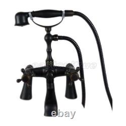 Black Oil Rubbed Brass Clawfoot Bath Tub Faucet withHand Shower Deck Mount Ehg016