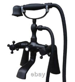 Black Oil Rubbed Brass Deck Mount ClawFoot Tub Faucet With Hand Shower Qtf501