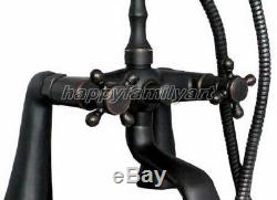 Black Oil Rubbed Bronze Bath Clawfoot Tub Mixer Tap Faucet Hand Shower Ytf001