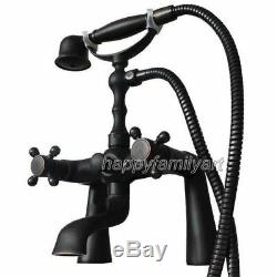 Black Oil Rubbed Bronze Bath Clawfoot Tub Mixer Tap Faucet Hand Shower Ytf001