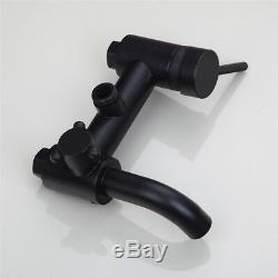 Black Oil Rubbed Bronze Bathroom Rainfall Shower Faucet Set Tub Faucet Mixer Tap