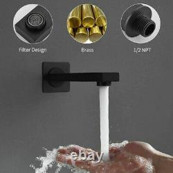 Black Rainfall 12 Shower Head Faucet Set Shower System Tub Spout with Mixer Valve